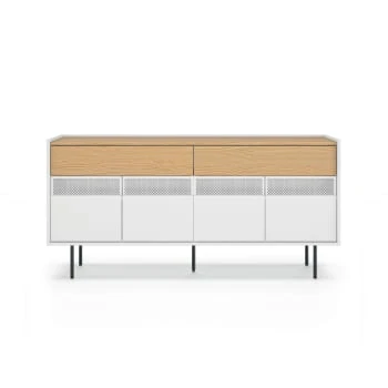 TEMAHOME Buffet Placage Noyer Et Noir Laqué 5 TEMAHOME Buffet Placage Noyer Et Noir Laqué – Image 5