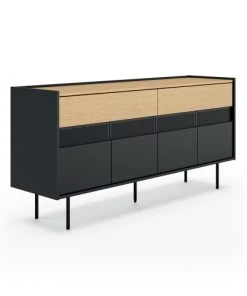 TEMAHOME Buffet Placage Chêne Et Noir -Boutique Belamp buffet placage chene et noir 2