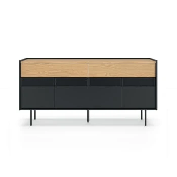 TEMAHOME Buffet Placage Noyer Et Noir Laqué 6 TEMAHOME Buffet Placage Noyer Et Noir Laqué – Image 6