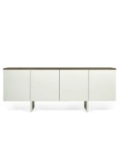 TEMAHOME Buffet Placage Noyer Et Blanc Laqué