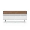 TEMAHOME Buffet Placage Noyer Et Blanc Laqué