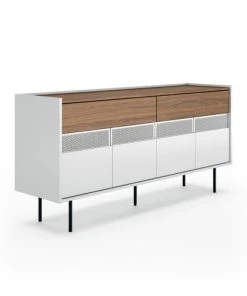 TEMAHOME Buffet Placage Noyer Et Blanc Laqué -Boutique Belamp buffet placage noyer et blanc laque 5