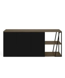 TEMAHOME Buffet Placage Noyer Et Noir Laqué -Boutique Belamp buffet placage noyer et noir laque albi