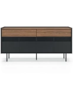 TEMAHOME Buffet Placage Noyer Et Blanc Laqué -Boutique Belamp buffet placage noyer et noir laque radio