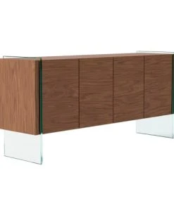 Angel Cerda Buffet Quatre Portes Avec Pieds En Verre Trempé