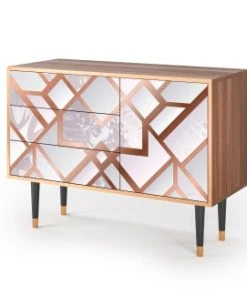 Storyz Buffet Rose Clair 3 Tiroirs Et 1 Porte L 115 Cm -Boutique Belamp buffet rose clair 3 tiroirs et 1 porte l 115 cm 2