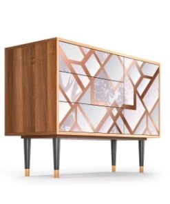 Storyz Buffet Rose Clair 3 Tiroirs Et 1 Porte L 115 Cm -Boutique Belamp buffet rose clair 3 tiroirs et 1 porte l 115 cm 3