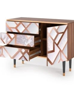 Storyz Buffet Rose Clair 3 Tiroirs Et 1 Porte L 115 Cm -Boutique Belamp buffet rose clair 3 tiroirs et 1 porte l 115 cm 5