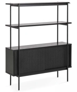 Oviala Buffet Style Industriel Noir