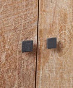 HELLIN Buffet Vaisselier En Bois Recyclé Et Métal 4 Portes éclairage LED -Boutique Belamp buffet vaisselier en bois recycle et metal 4 portes eclairage led 5