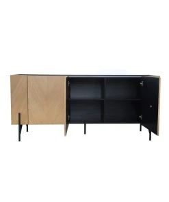 CONCEPT USINE Buffet Vintage En Bois Clair Et 3 Placards -Boutique Belamp buffet vintage en bois clair et 3 placards 3