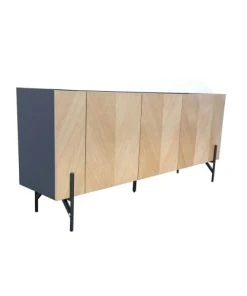 CONCEPT USINE Buffet Vintage En Bois Clair Et 3 Placards -Boutique Belamp buffet vintage en bois clair et 3 placards 4