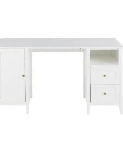 Maisons Du Monde Bureau 2 Tiroirs 1 Niche 1 Porte Blanc