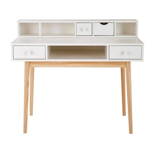 Maisons Du Monde Bureau 2 Tiroirs Blanc 6 Maisons Du Monde Bureau 2 Tiroirs Blanc – Image 6