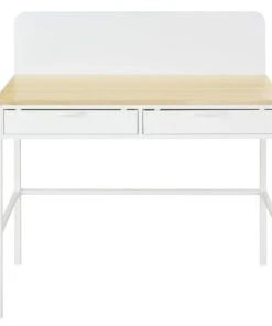 Maisons Du Monde Bureau 2 Tiroirs Blanc Et Beige