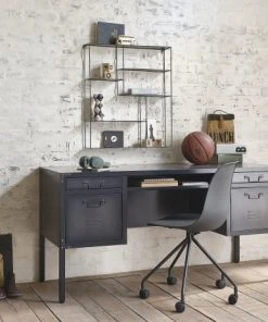 Maisons Du Monde Bureau 4 Tiroirs En Métal Gris -Boutique Belamp bureau 4 tiroirs en metal gris 1000 3 11 206077 6