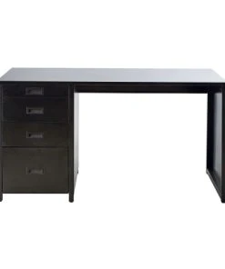 Maisons Du Monde Bureau Industriel 4 Tiroirs En Métal Noir