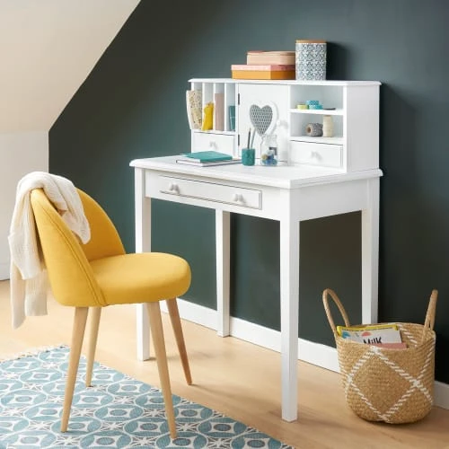 Maisons Du Monde Bureau Secrétaire 1 Porte 3 Tiroirs Blanc 6 Maisons Du Monde Bureau Secrétaire 1 Porte 3 Tiroirs Blanc – Image 6
