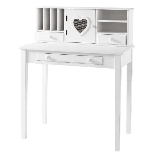 Maisons Du Monde Bureau Secrétaire 1 Porte 3 Tiroirs Blanc 2 Maisons Du Monde Bureau Secrétaire 1 Porte 3 Tiroirs Blanc – Image 2