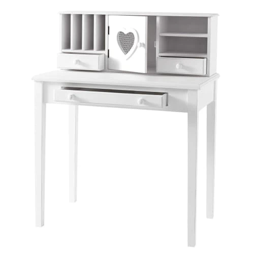 Maisons Du Monde Bureau Secrétaire 1 Porte 3 Tiroirs Blanc 3 Maisons Du Monde Bureau Secrétaire 1 Porte 3 Tiroirs Blanc – Image 3