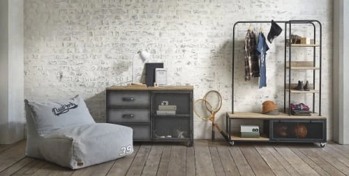 Maisons Du Monde Cabinet De Rangement 3 Tiroirs 1 Porte En Métal Et Sapin 6 Maisons Du Monde Cabinet De Rangement 3 Tiroirs 1 Porte En Métal Et Sapin – Image 6