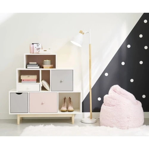 Maisons Du Monde Cabinet De Rangement 4 Tiroirs Blanc, Rose Et Gris 6 Maisons Du Monde Cabinet De Rangement 4 Tiroirs Blanc, Rose Et Gris – Image 6