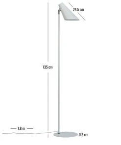 Dyberg Larsen Cale - Lampadaire En Métal Blanc Mat, H 135 Cm D 15,5 Cm -Boutique Belamp cale lampadaire en metal blanc mat h 135 cm d 15 5 cm 3