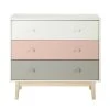 Maisons Du Monde Commode Vintage 3 Tiroirs Blanche, Rose Et Grise