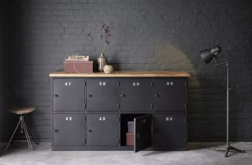 Maisons Du Monde Comptoir Industriel En Métal Gris Anthracite Et Bois De Manguier 4 Maisons Du Monde Comptoir Industriel En Métal Gris Anthracite Et Bois De Manguier – Image 4