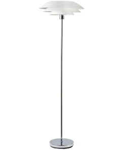 Dyberg Larsen DL45 - Lampadaire En Métal Blanc Mat, H 146 Cm D 45 Cm
