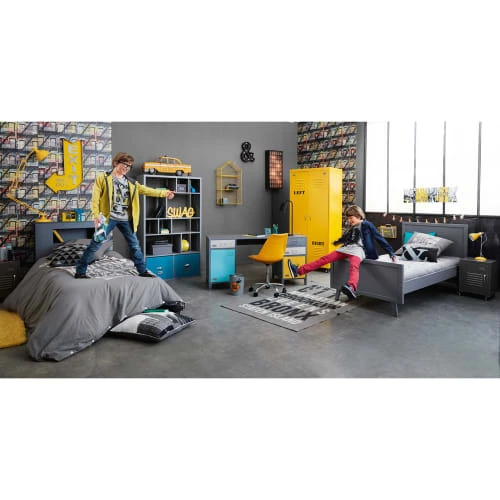 Maisons Du Monde Dressing à Roulettes 2 Portes En Métal Jaune 5 Maisons Du Monde Dressing à Roulettes 2 Portes En Métal Jaune – Image 5