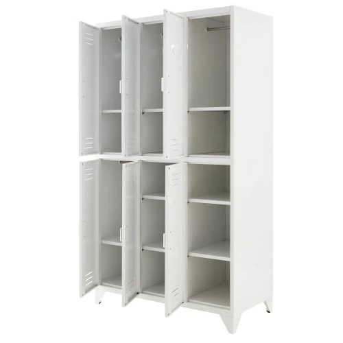 Maisons Du Monde Dressing Vestiaire Industriel 6 Portes En Métal Blanc 3 Maisons Du Monde Dressing Vestiaire Industriel 6 Portes En Métal Blanc – Image 3