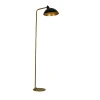 Dyberg Larsen Futura - Lampadaire En Métal Noir Mat Et Laiton, H 145 Cm D 25,6 Cm