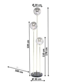 Kare Design Lampadaire 3 Globes En Verre, Acier Doré Et Marbre H176 -Boutique Belamp lampadaire 3 globes en verre acier dore et marbre h176 3
