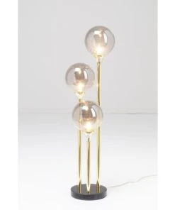 Kare Design Lampadaire 3 Globes En Verre, Acier Doré Et Marbre H83 -Boutique Belamp lampadaire 3 globes en verre acier dore et marbre h83 3
