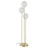 Maisons Du Monde Lampadaire 3 Globes En Verre Blanc Effet Tacheté Et Métal Doré H150