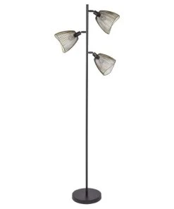 Maisons Du Monde Lampadaire 3 Spots En Métal Noir Et Doré H165