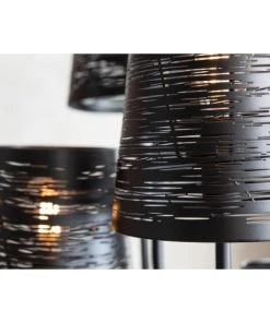Kare Design Lampadaire 5 Abat-jours En Acier Noir H163 -Boutique Belamp lampadaire 5 abat jours en acier noir h163 2
