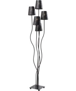 Kare Design Lampadaire 5 Abat-jours En Acier Noir H163