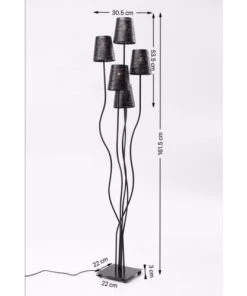 Kare Design Lampadaire 5 Abat-jours En Acier Noir H163 -Boutique Belamp lampadaire 5 abat jours en acier noir h163 4