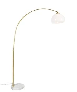 QAZQA Lampadaire à Arc En Acier Doré/laiton