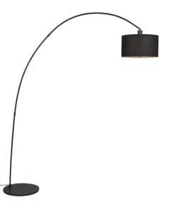 QAZQA Lampadaire à Arc En Acier Noir