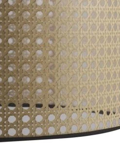 ATHM DESIGN Lampadaire Abat Jour Beige PVC Rotin Pied Métal -Boutique Belamp lampadaire abat jour beige pvc rotin pied metal 4