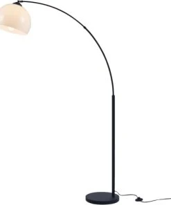 ATHM DESIGN Lampadaire Abat Jour Blanc Acrylique Pied Métal