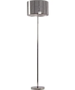 ATHM DESIGN Lampadaire Abat Jour Et Pied Métal Argent