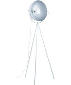 ATHM DESIGN Lampadaire Abat Jour Et Pied Métal Blanc