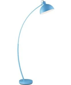 ATHM DESIGN Lampadaire Abat Jour Et Pied Métal Bleu