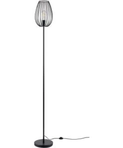 ATHM DESIGN Lampadaire Abat Jour Et Pied Métal Noir