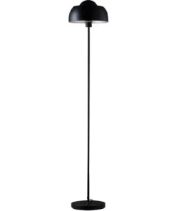 ATHM DESIGN Lampadaire Abat Jour Et Pied Métal Noir