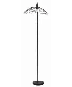 ATHM DESIGN Lampadaire Abat Jour Et Pied Métal Noir
